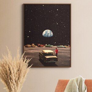 Missing Home - Retro Futurism Space Collage Art Print: Vintage Sci-Fi Wall Decor